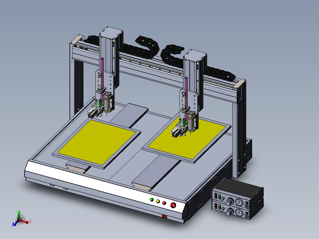 龙门式双通道点胶机sw16可编辑主视图