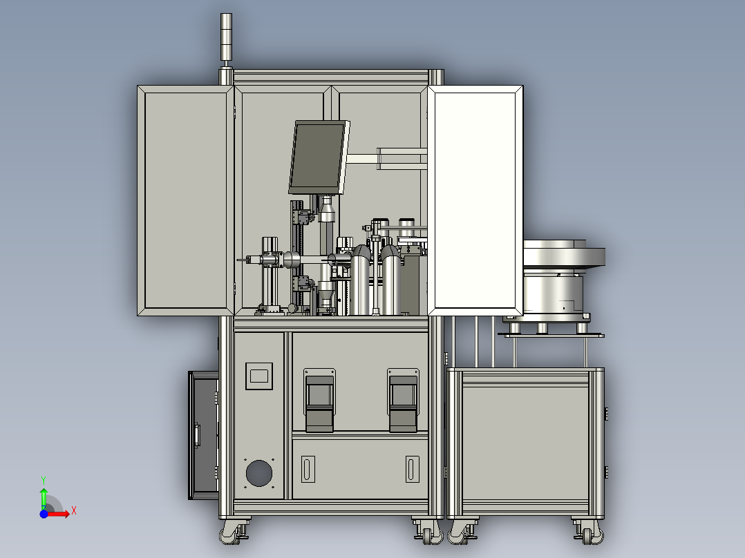 铝型材机箱视觉检测设备完整图纸2前视图