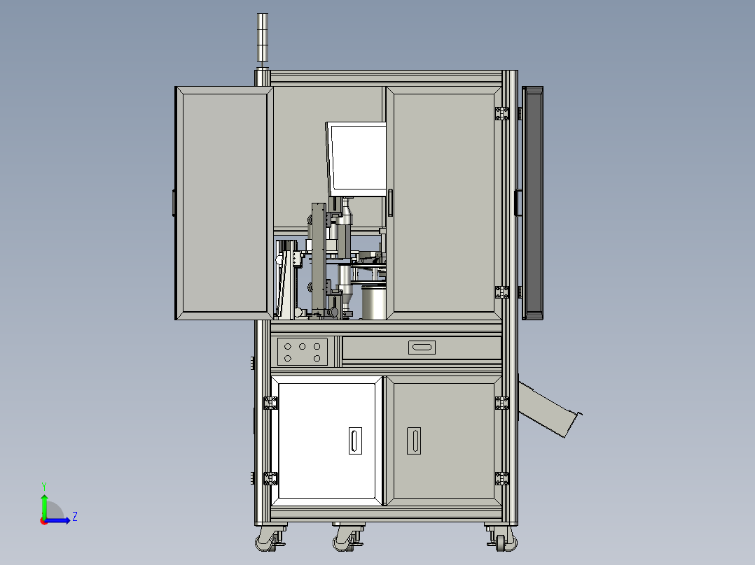 铝型材机箱视觉检测设备完整图纸2左视图
