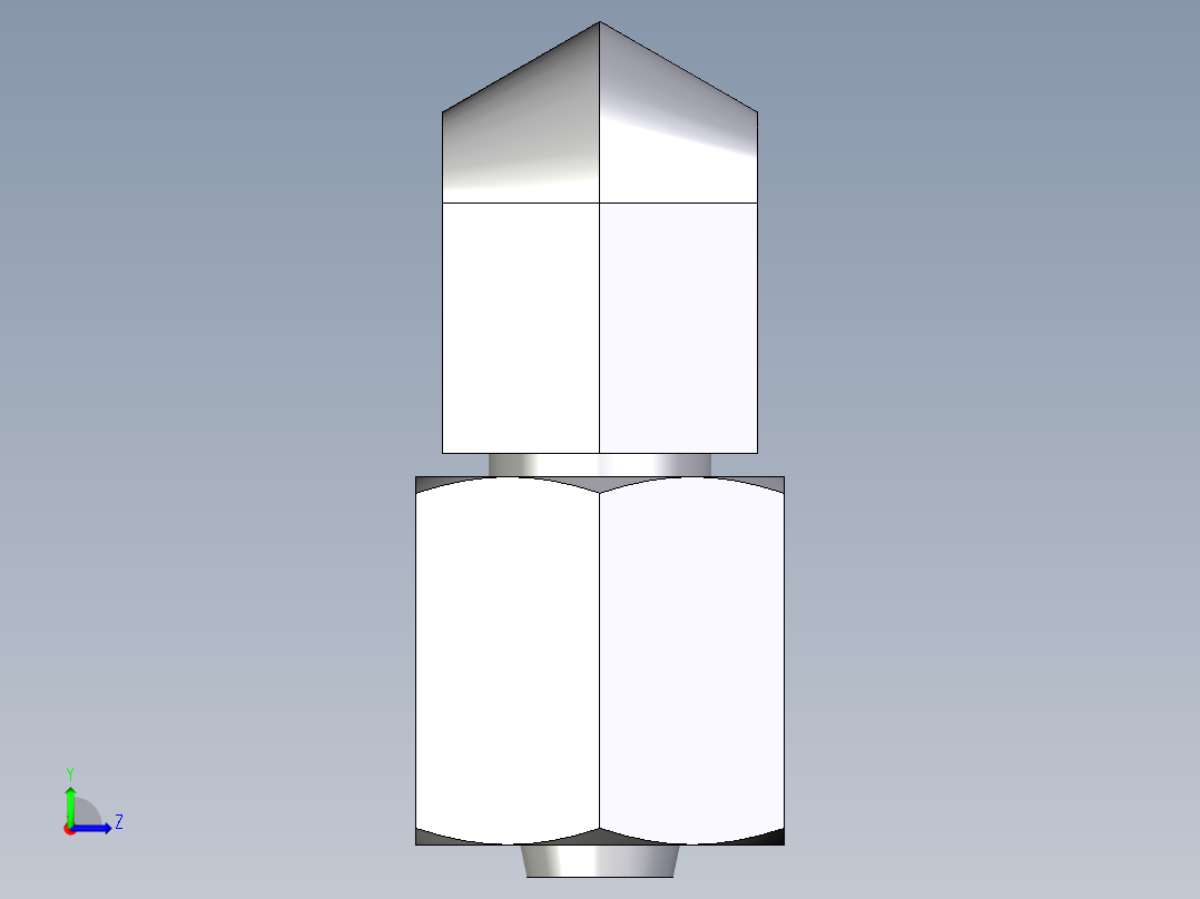 卡套式工业通用硬管接头EO_Swivel_nut_elbow_EW06LOMDCF左视图