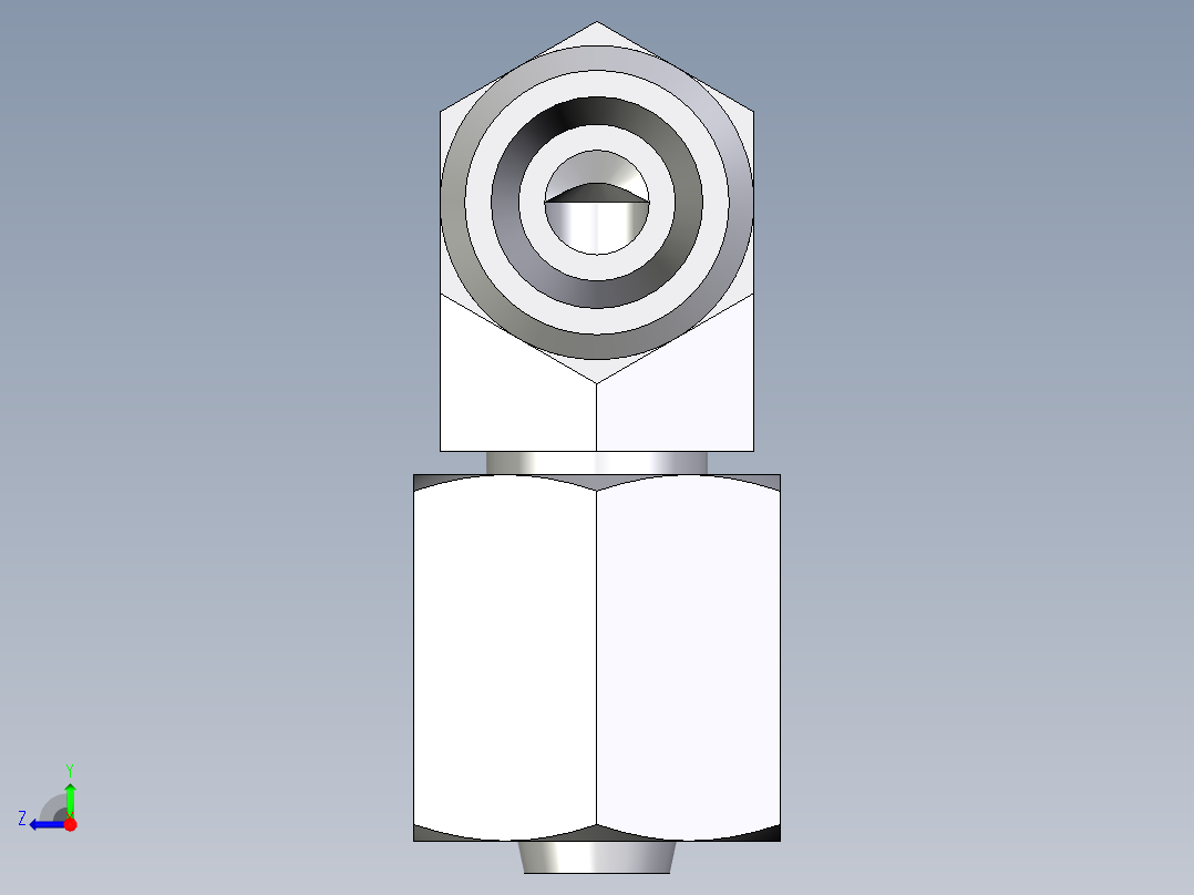 卡套式工业通用硬管接头EO_Swivel_nut_elbow_EW06LOMDCF右视图