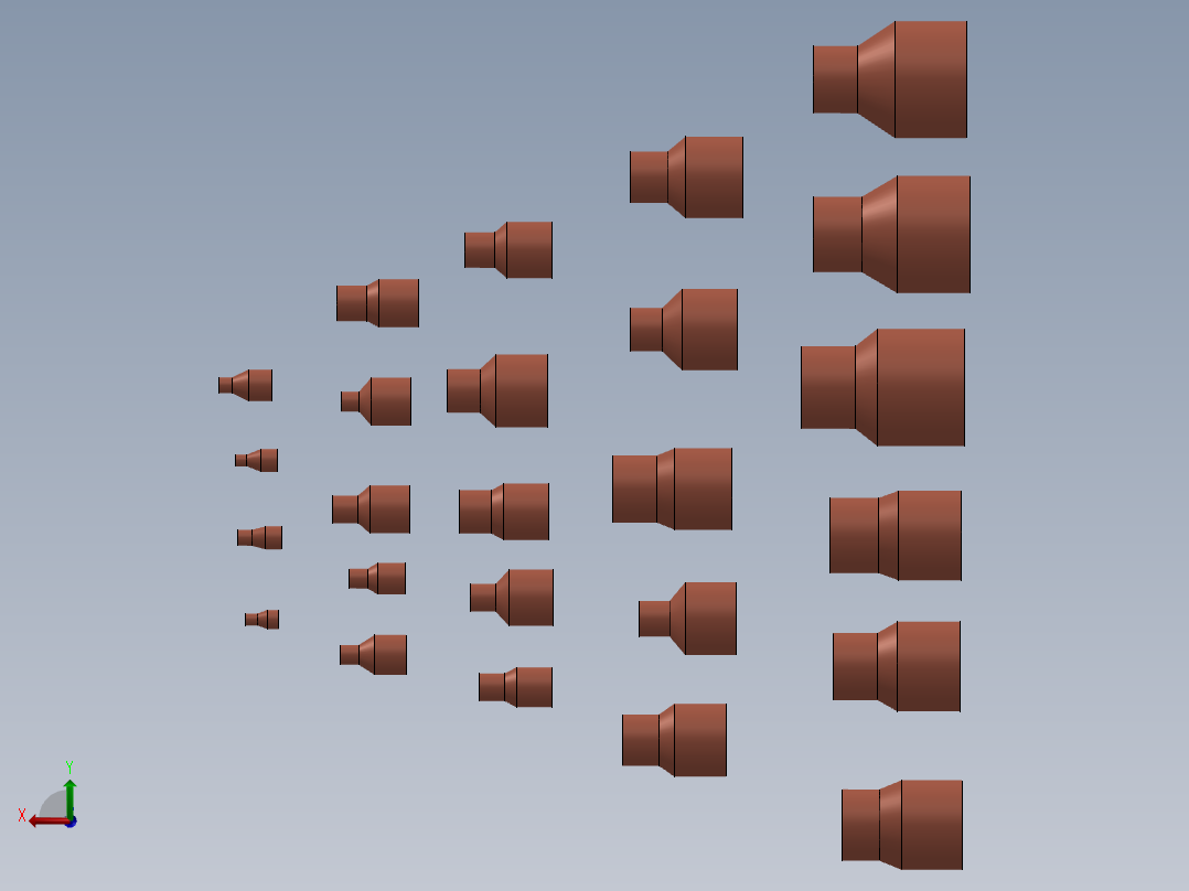 带设计表的同心异径管后视图