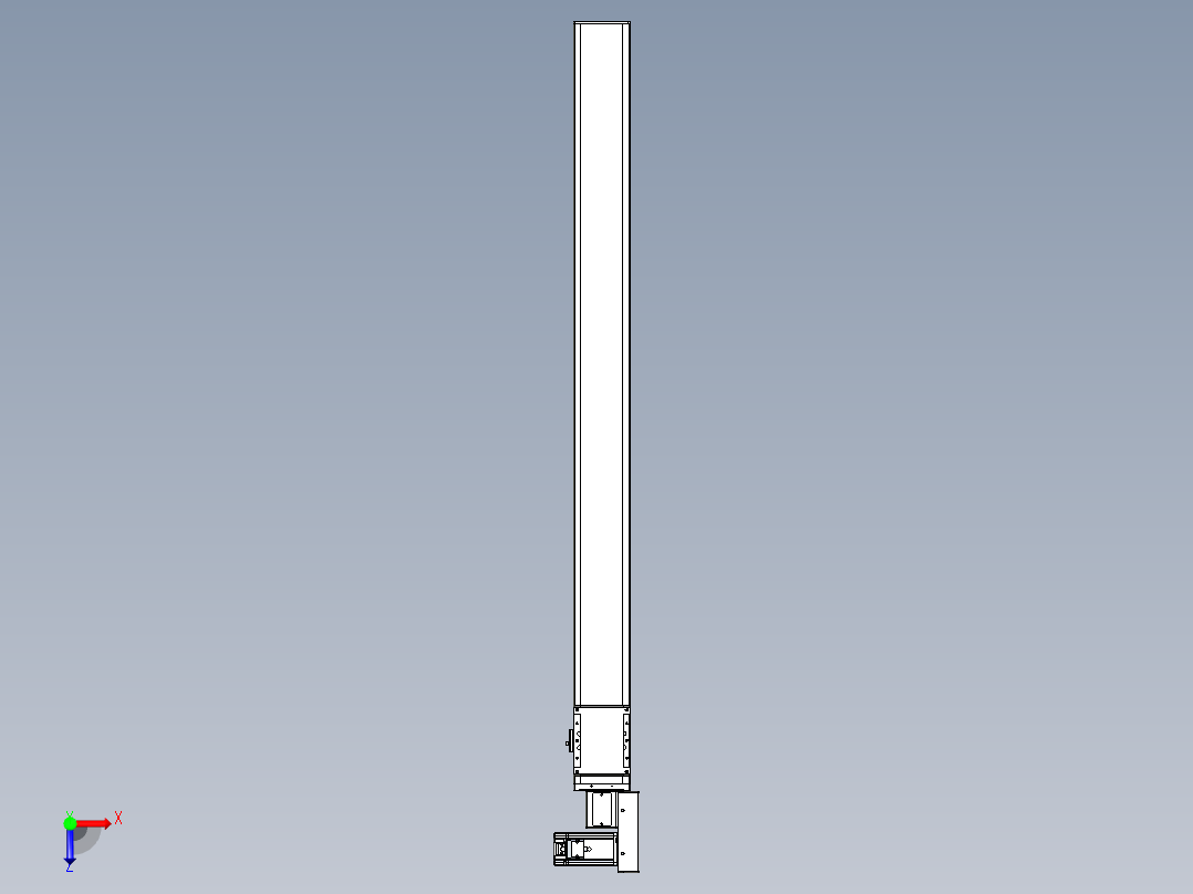 同步带全封闭直线模组TPA-HCB-105D-90-L1200-MR-Y-P20-N3俯视图