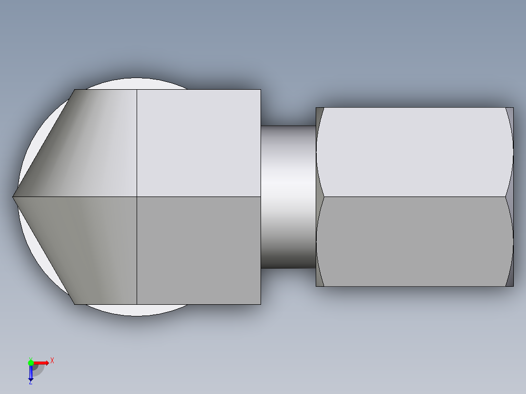 卡套式工业通用硬管接头EO_Adjustable_Locknut_elbow_WEE04ZLLMORCF俯视图