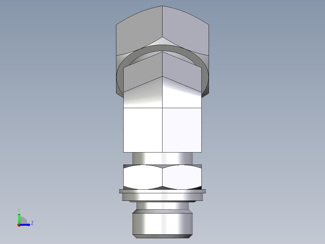 卡套式工业通用硬管接头EO_Adjustable_locknut_45_deg_elbow_VEE18ZLRCF左视图