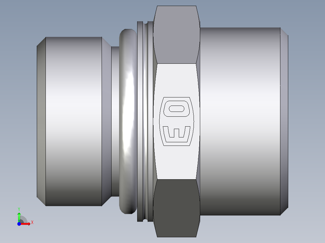 卡套式工业通用硬管接头EO_Male_Stud_connector_GEO22LM27X2OMDCF前视图