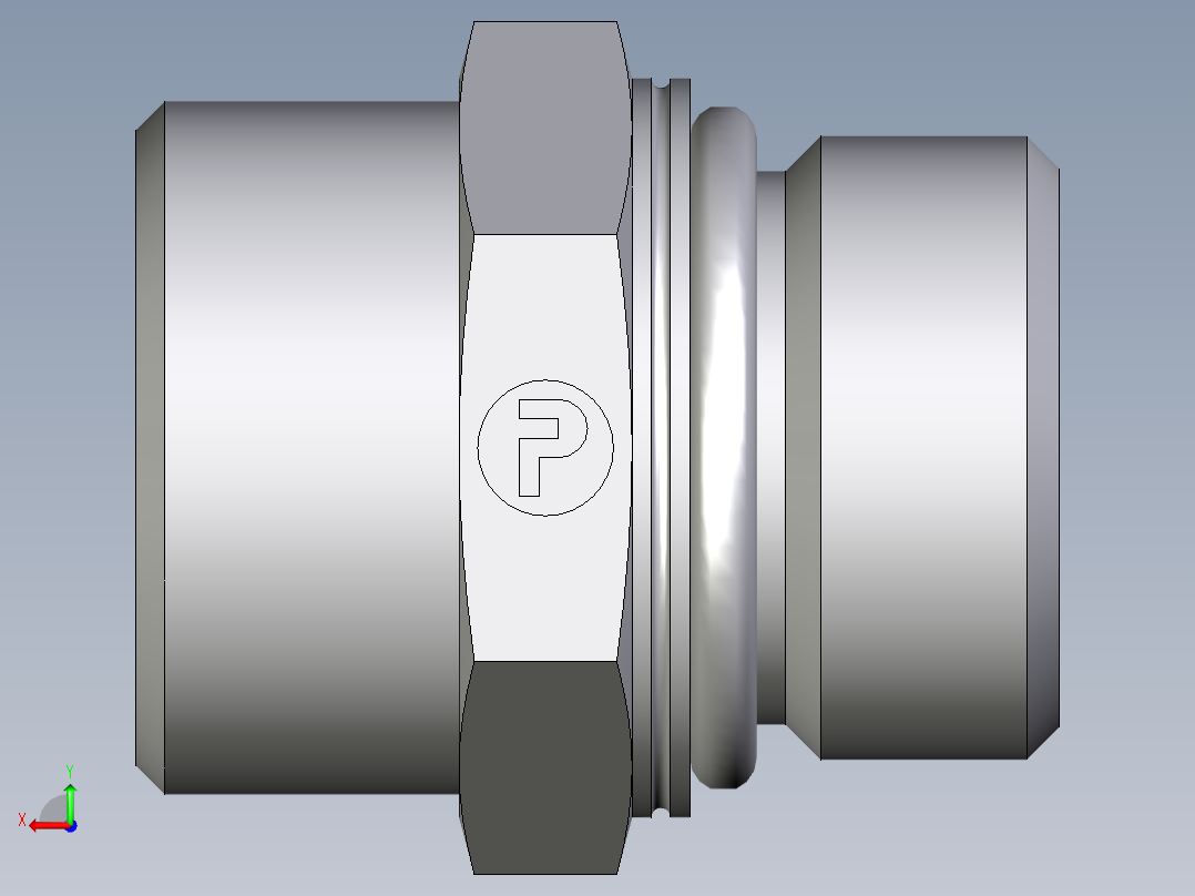 卡套式工业通用硬管接头EO_Male_Stud_connector_GEO22LM27X2OMDCF后视图