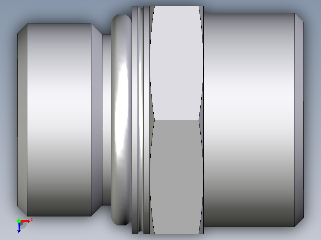 卡套式工业通用硬管接头EO_Male_Stud_connector_GEO22LM27X2OMDCF俯视图