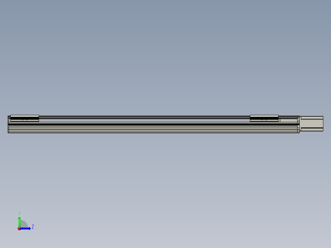 直线模组LHA17-S1250-M设计图纸左视图