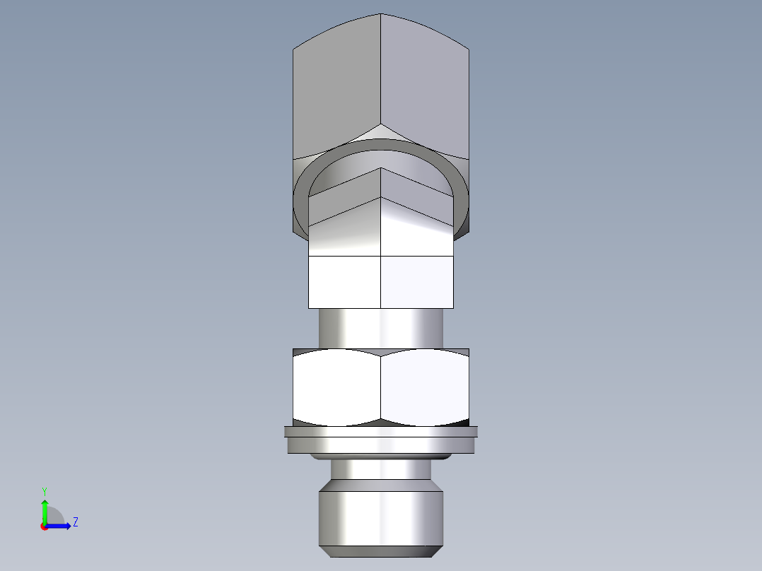 卡套式工业通用硬管接头EO_Adjustable_locknut_45_deg_elbow_VEE06ZSMCF左视图