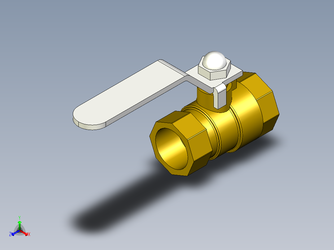 管道手动球阀-水管开关阀-手动阀门铜球阀DN15-1主视图