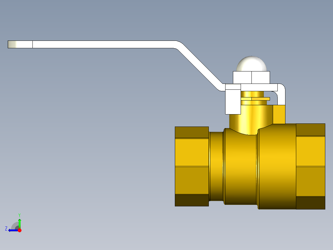 管道手动球阀-水管开关阀-手动阀门铜球阀DN15-1右视图