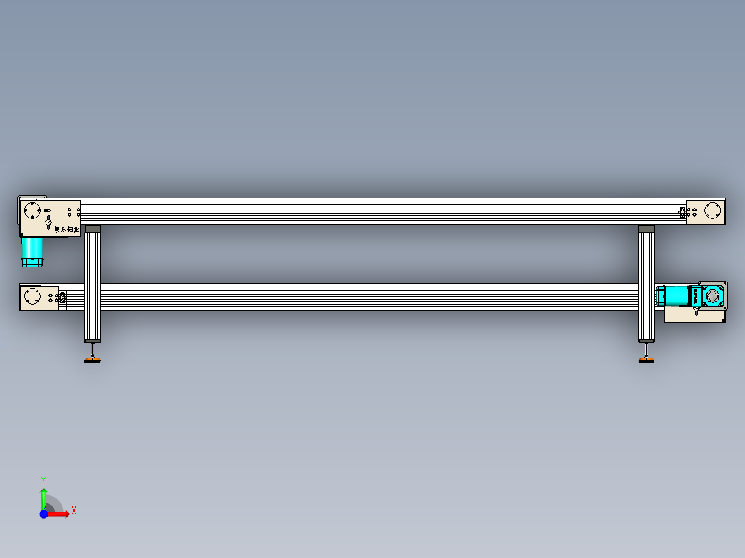 LE-大驱动头倍速链单向运转前视图