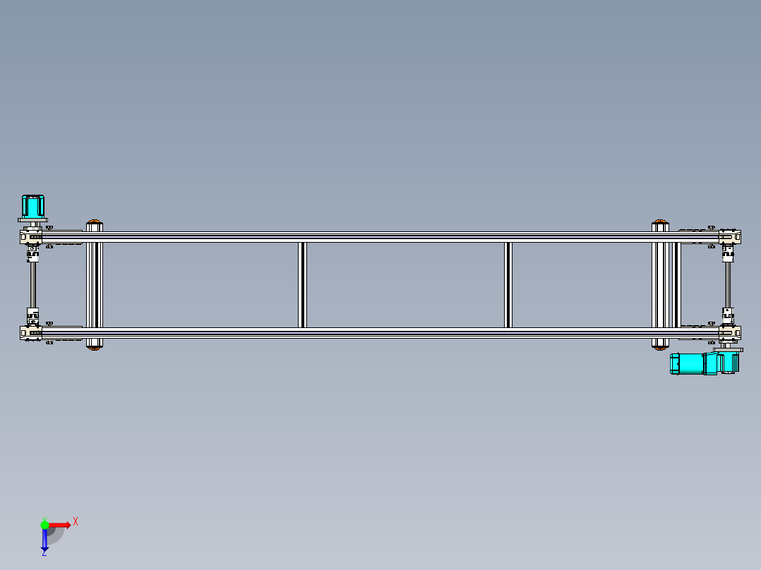 LE-大驱动头倍速链单向运转俯视图