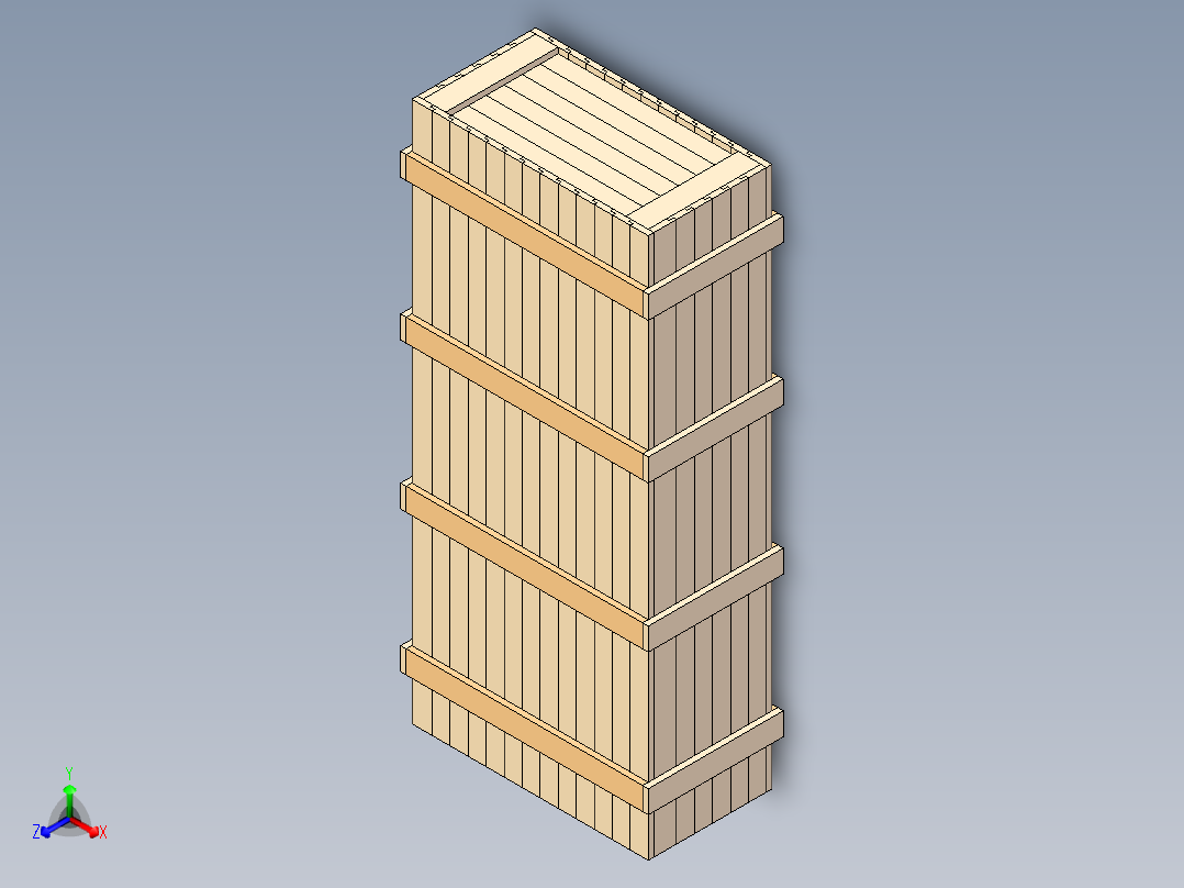 木板包装箱木箱3主视图