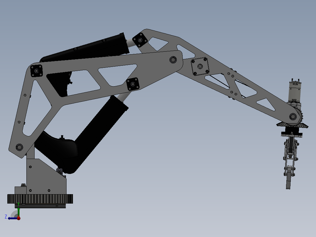 多功能工业机械手右视图