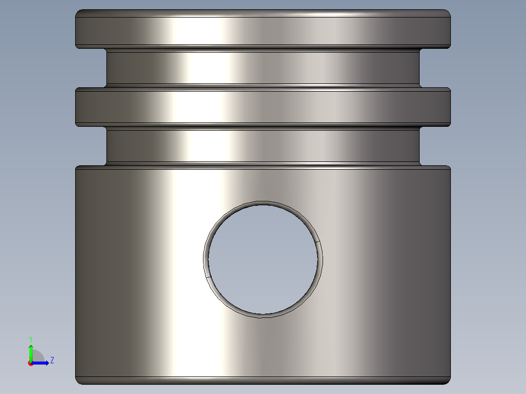 气缸电机-2851 Dark Stone Technic Engine Piston Round左视图