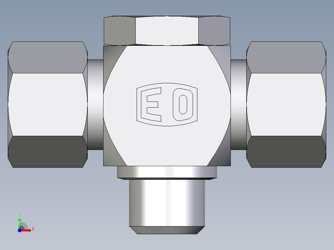 卡套式工业通用硬管接头EO_High_pressure_banjo_tee_TH12ZSRCF前视图