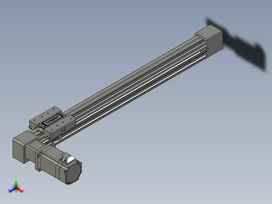 威洛博直线电机模组EB4-L80-S450-L-57-MS3正等轴测图