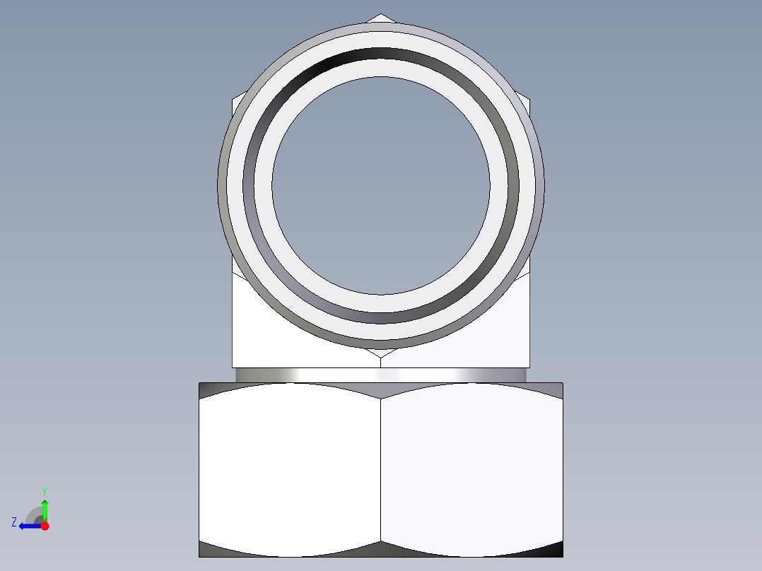 卡套式工业通用硬管接头EO_Swivel_nut_branch_tee_ET35LOMDCF右视图