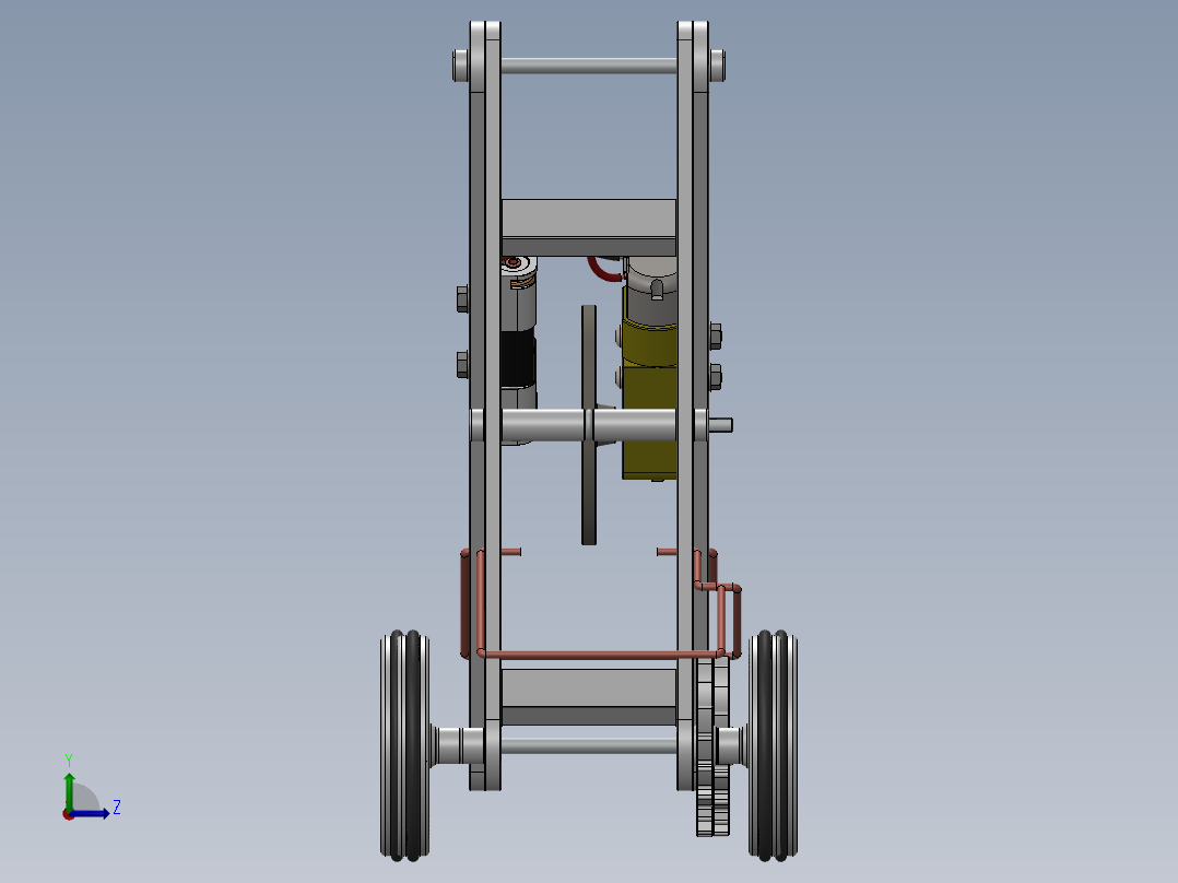 行走的机器2CAD-SolidWorks-step格式左视图