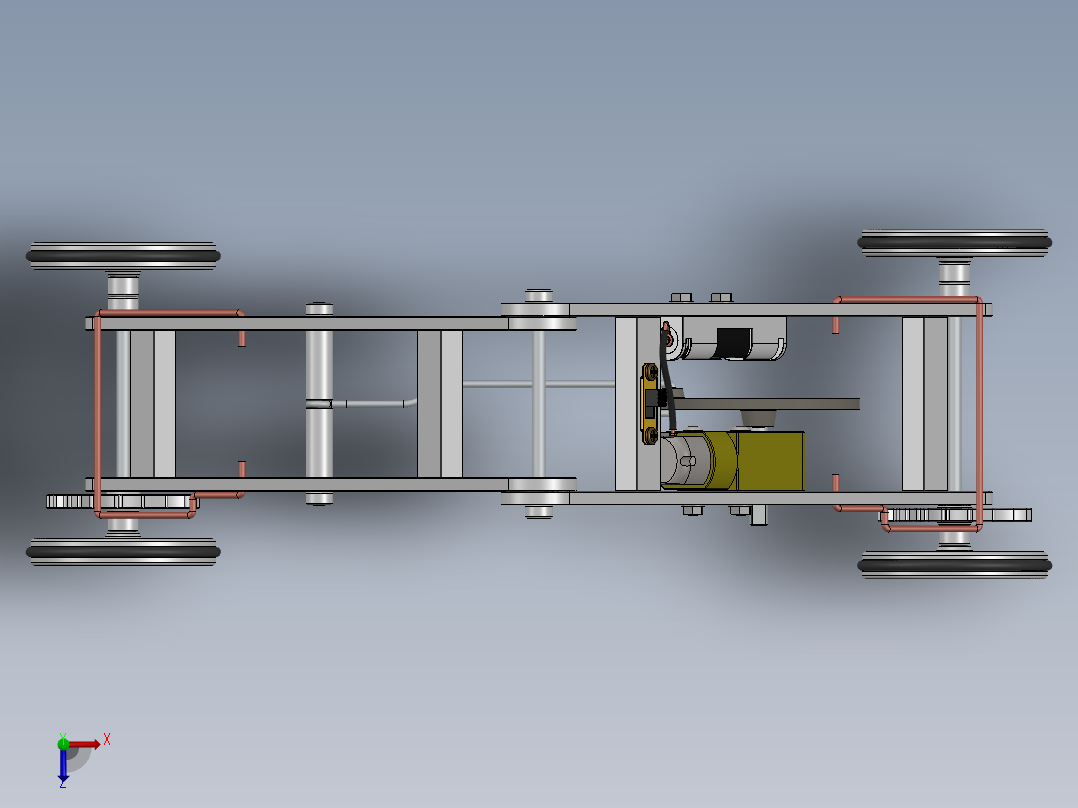 行走的机器2CAD-SolidWorks-step格式俯视图