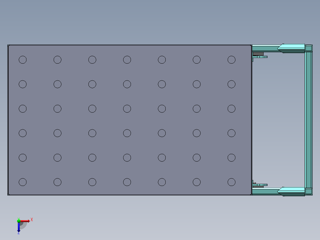 多层手推台车三维SW模型俯视图