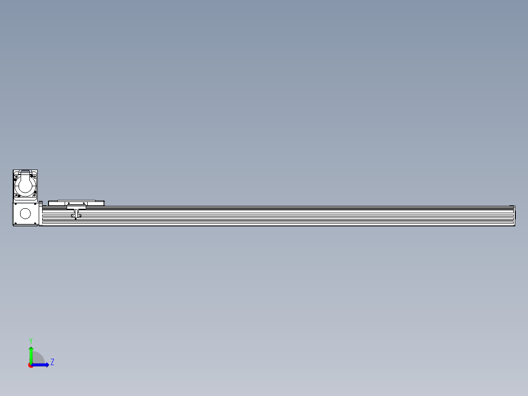 同步带全封闭直线模组TPA-HCB-110D-90-L1050-LU-Y-P40-N3左视图