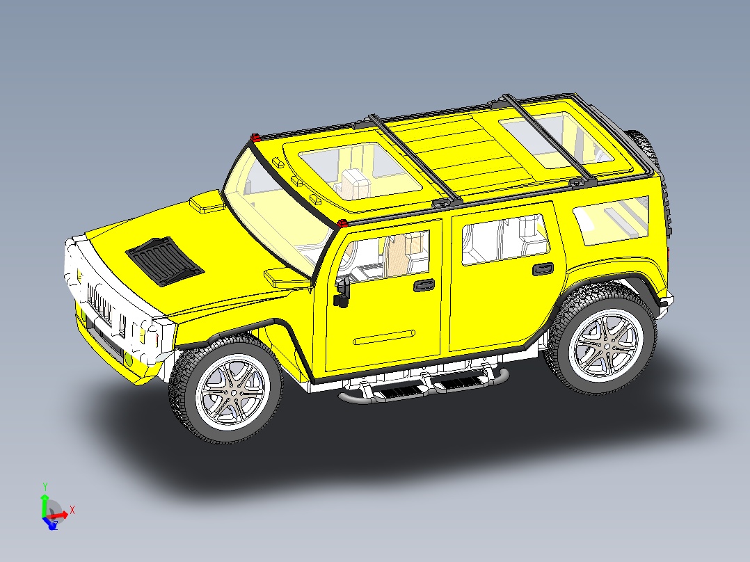 全地形悍马车三维建模主视图