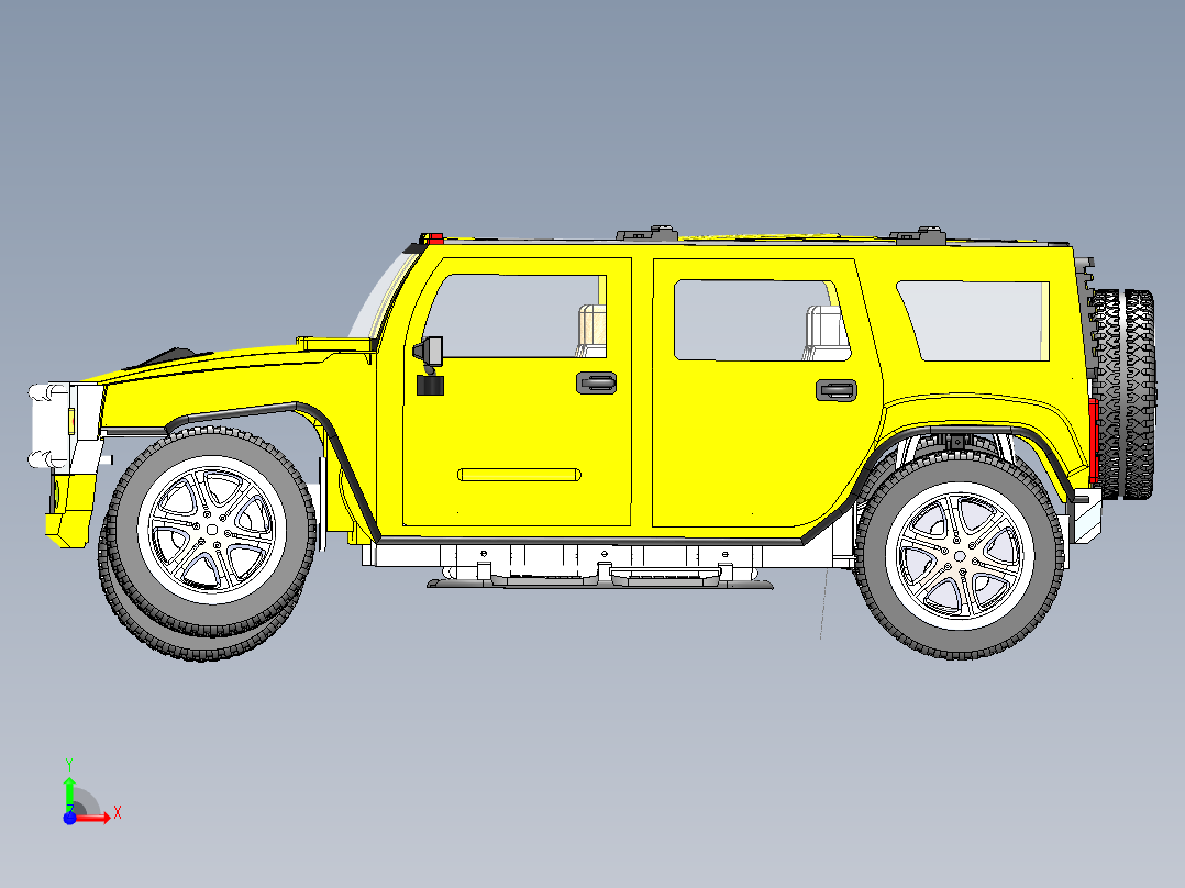 全地形悍马车三维建模前视图
