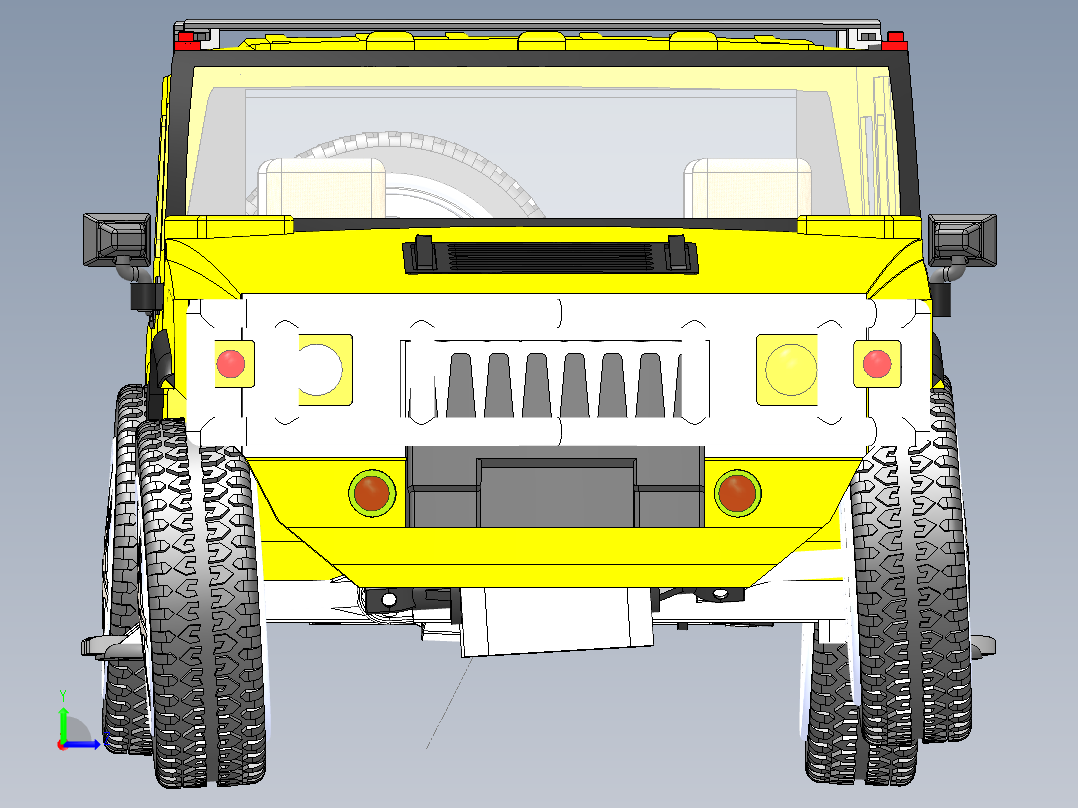 全地形悍马车三维建模左视图