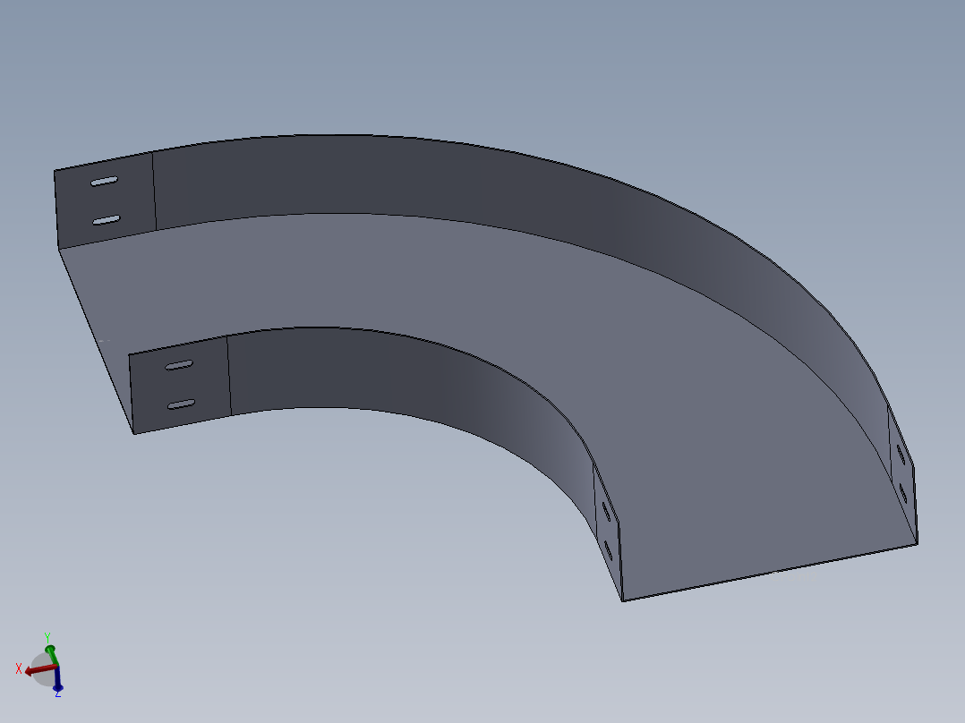 cable tray 90 deg elbow主视图