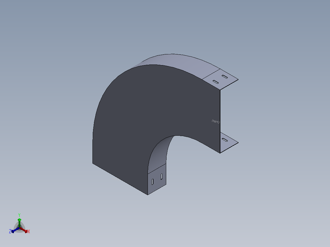 cable tray 90 deg elbow正等轴测图