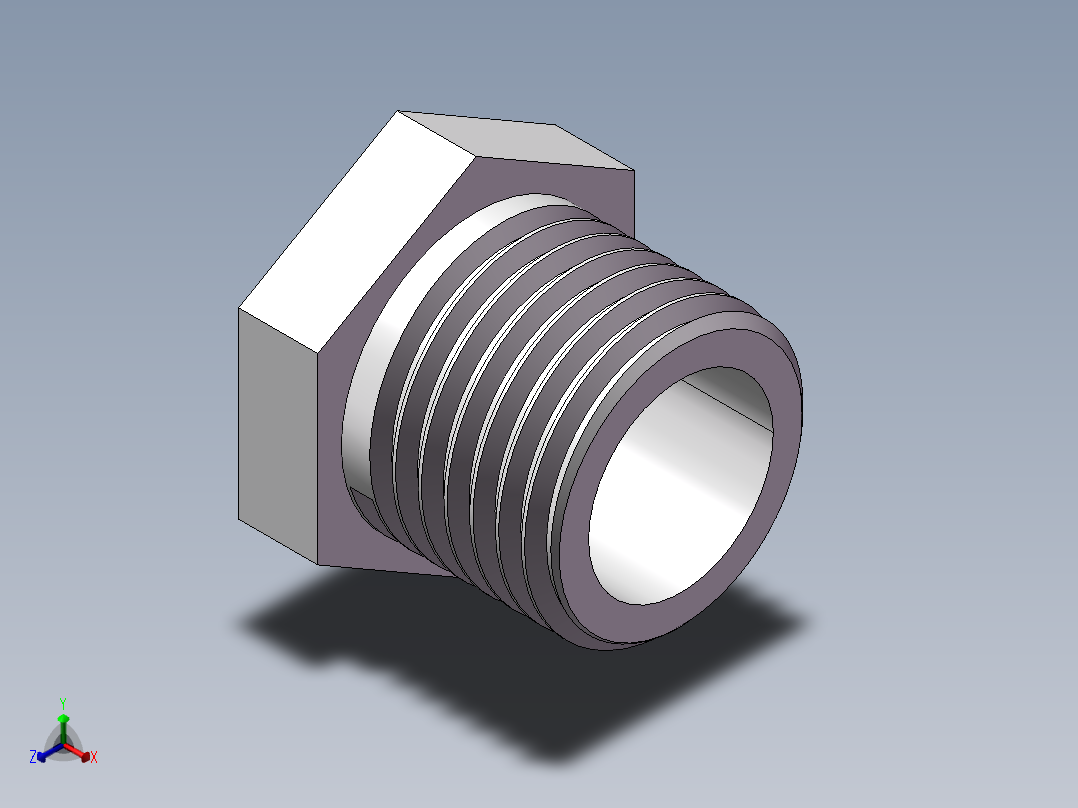 转接头-内外丝异径 DN15-DN8正等轴测图