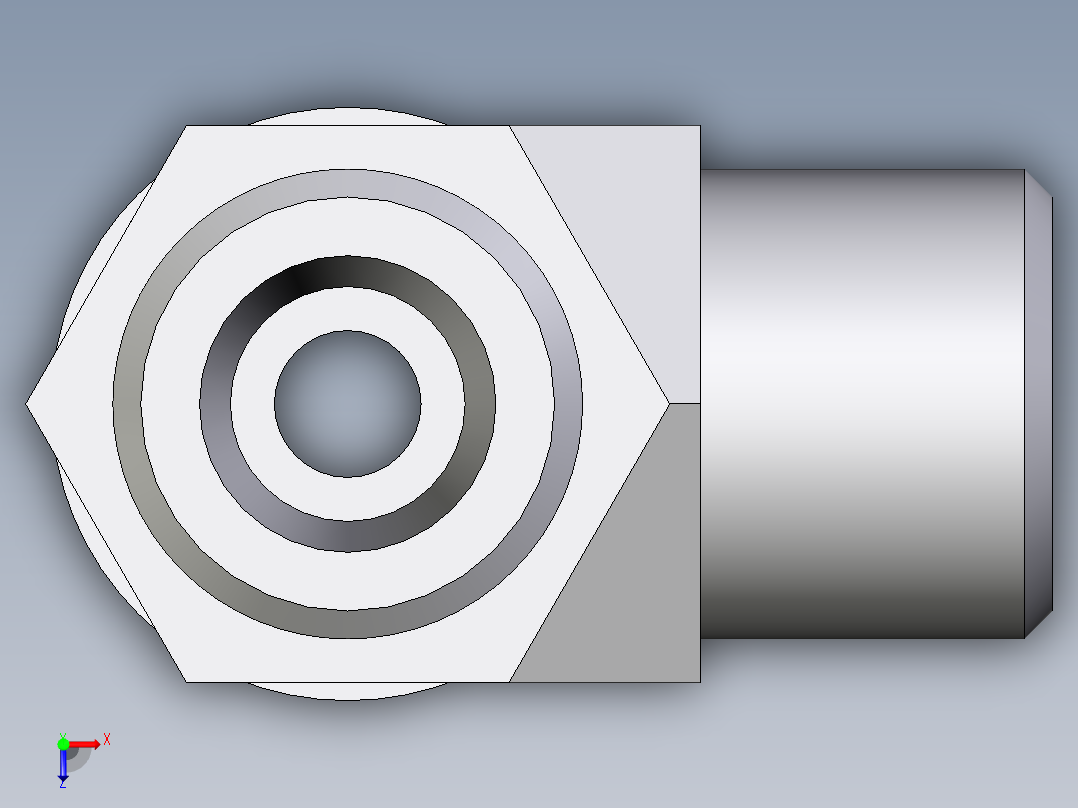 卡套式工业通用硬管接头EO_Adjustable_locknut_run_tee_LEE08SROMDCF俯视图