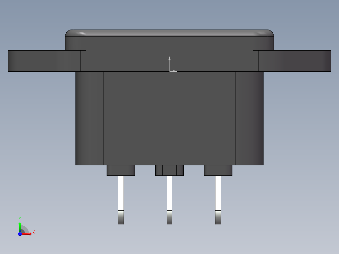 品字插座带螺丝孔前视图