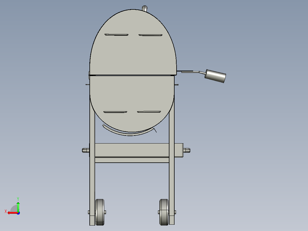 Barbecue户外烧烤架3D数模图纸 STEP格式后视图