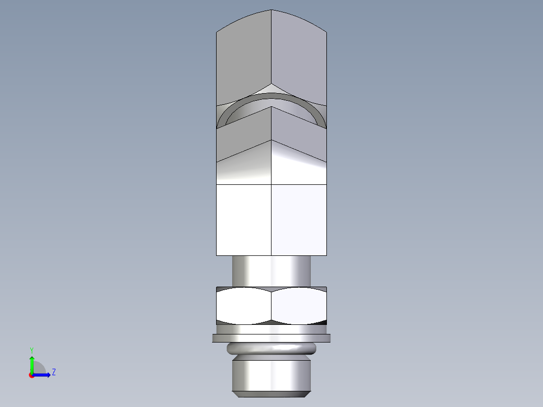 卡套式工业通用硬管接头EO_Adjustable_locknut_45_deg_elbow_VEE06LMORCF左视图