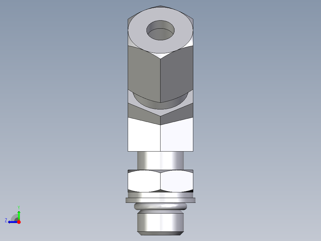 卡套式工业通用硬管接头EO_Adjustable_locknut_45_deg_elbow_VEE06LMORCF右视图