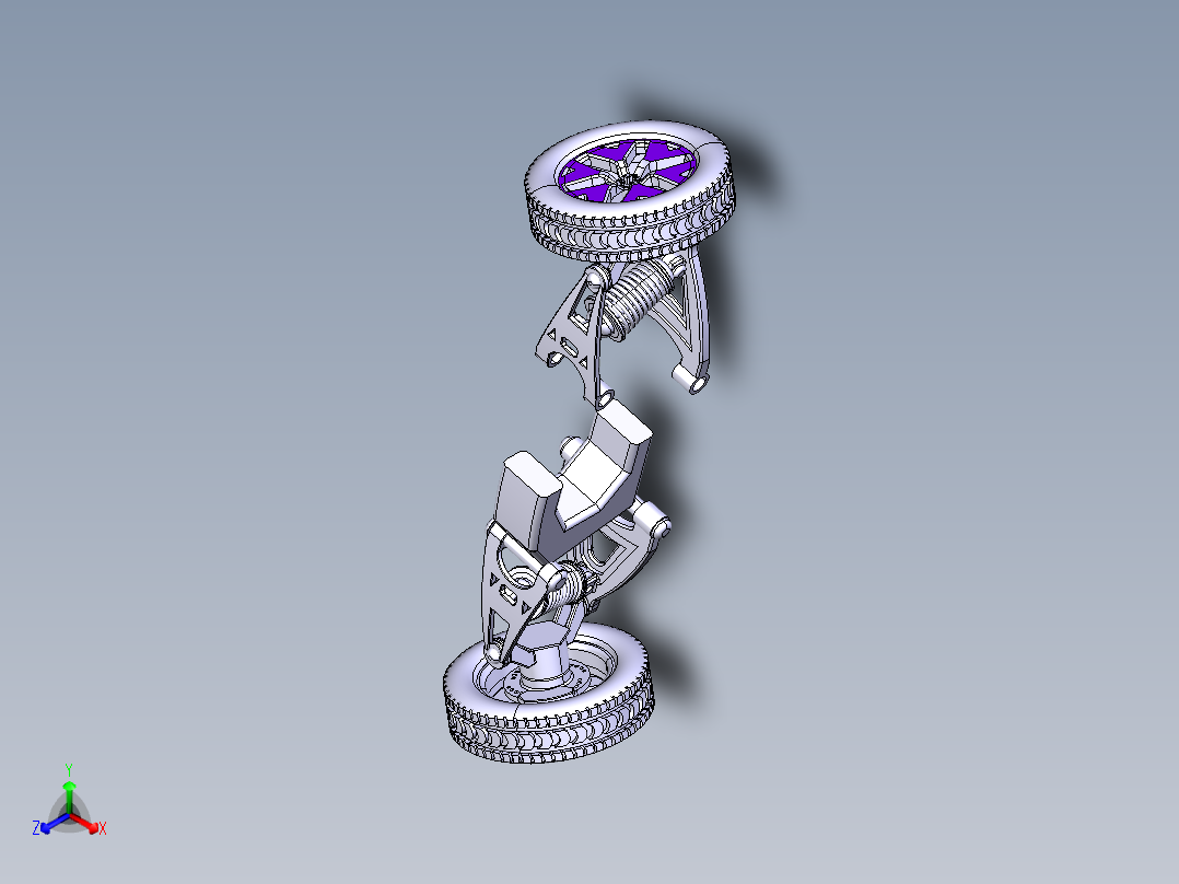 CATIA设计的双横臂悬架主视图