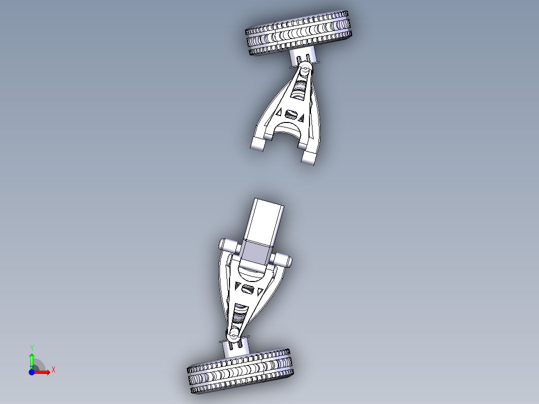 CATIA设计的双横臂悬架前视图