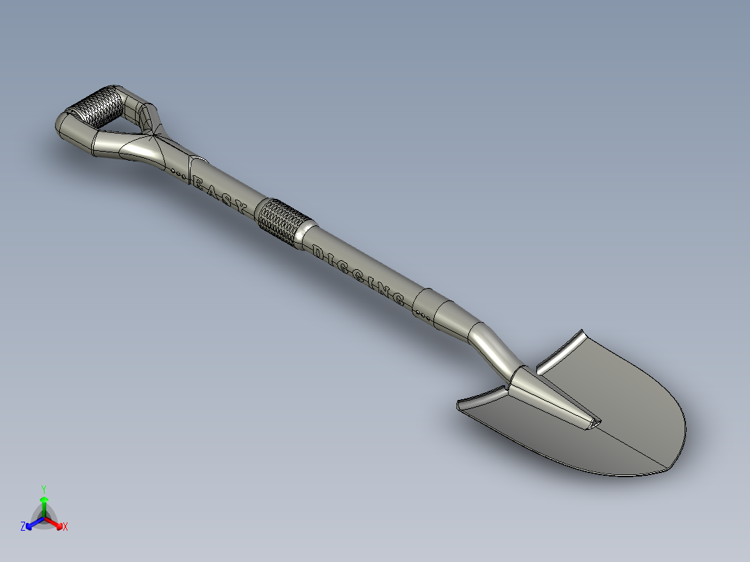 铲挖工具正等轴测图