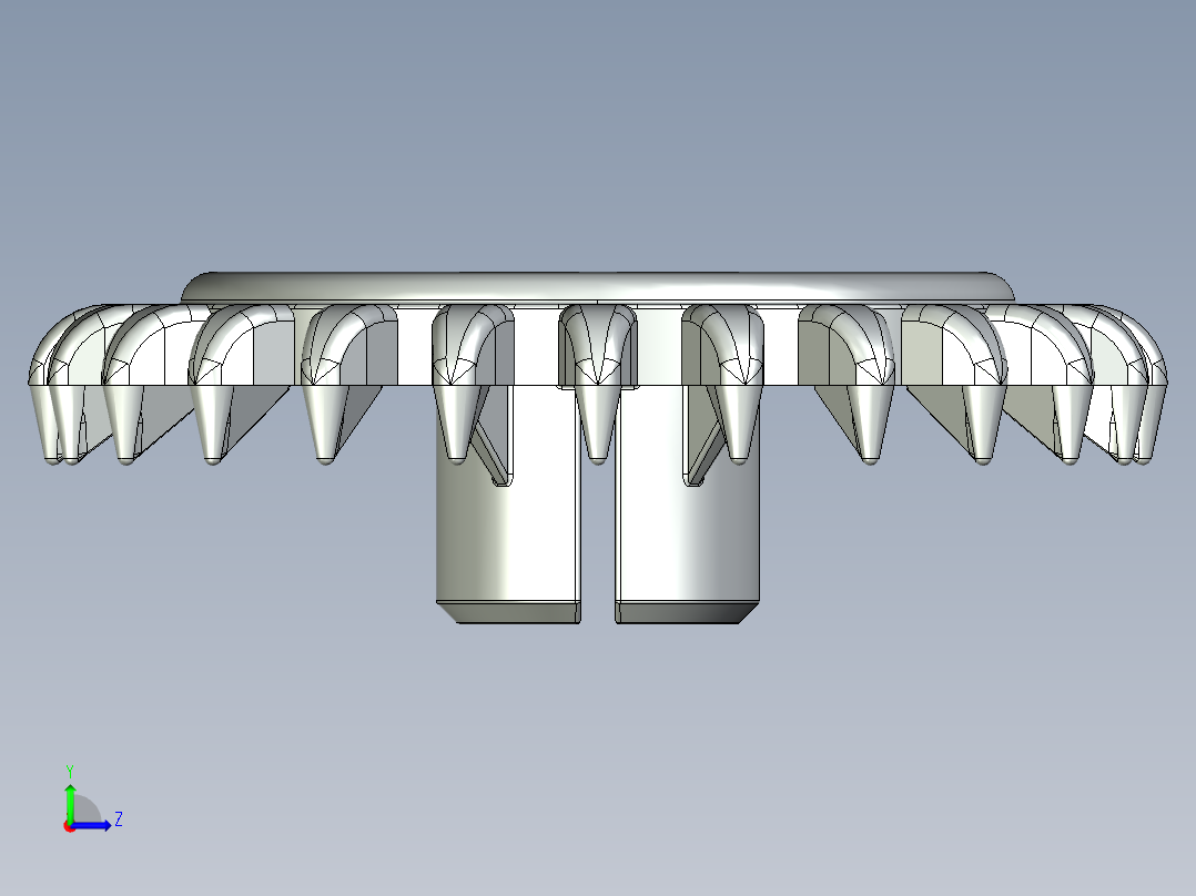 3650 Medium Stone (Light Bluish) Grey Technic Gear 24 Tooth Crown Type III (x pattern).STEP左视图