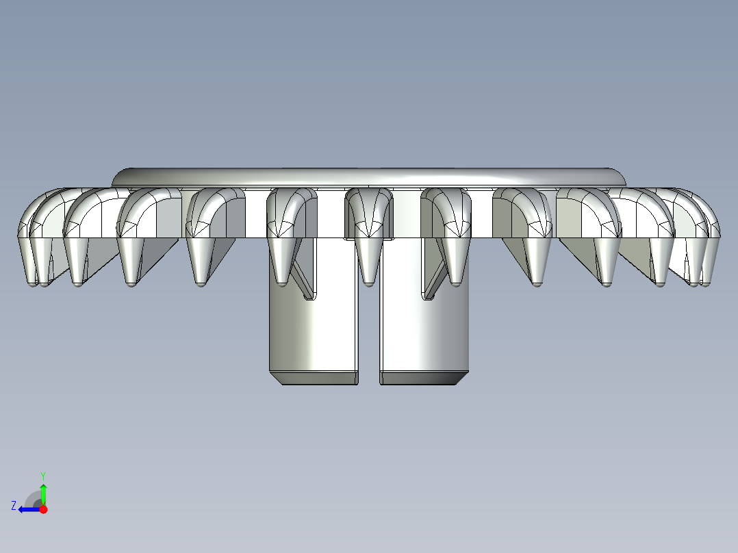 3650 Medium Stone (Light Bluish) Grey Technic Gear 24 Tooth Crown Type III (x pattern).STEP右视图