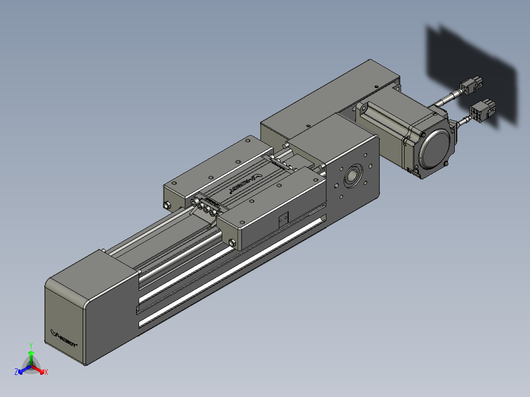 威洛博直线电机模组EB6-L70-S100-BL-P40-MS3正等轴测图