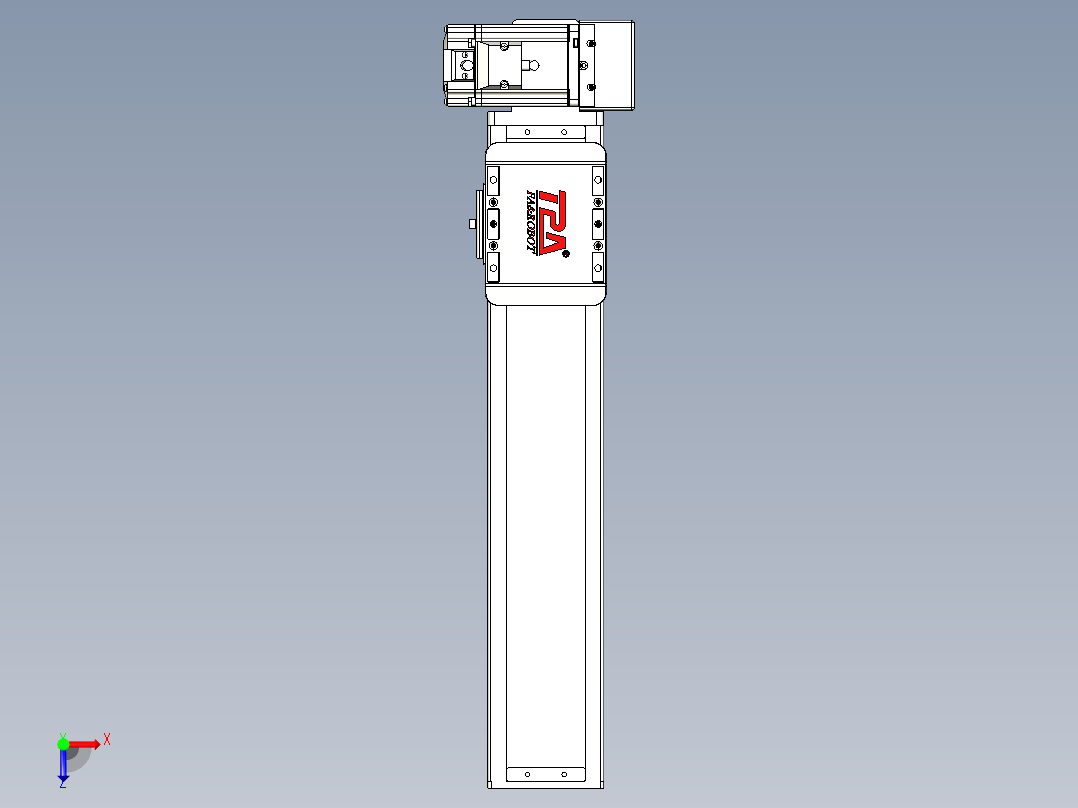 同步带全封闭直线模组TPA-HCB-85D-90-L300-LU-C-P20-N3俯视图
