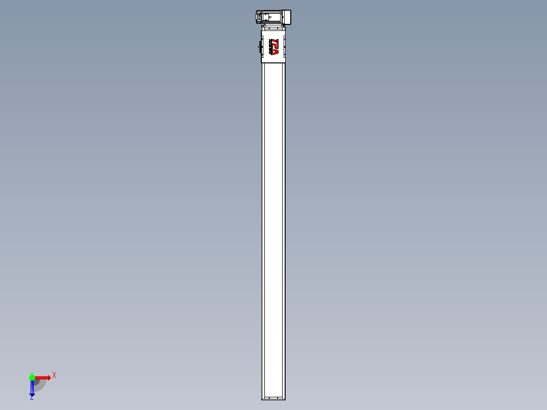 同步带全封闭直线模组TPA-HCB-110D-90-L1500-LU-Y-P40-N3俯视图