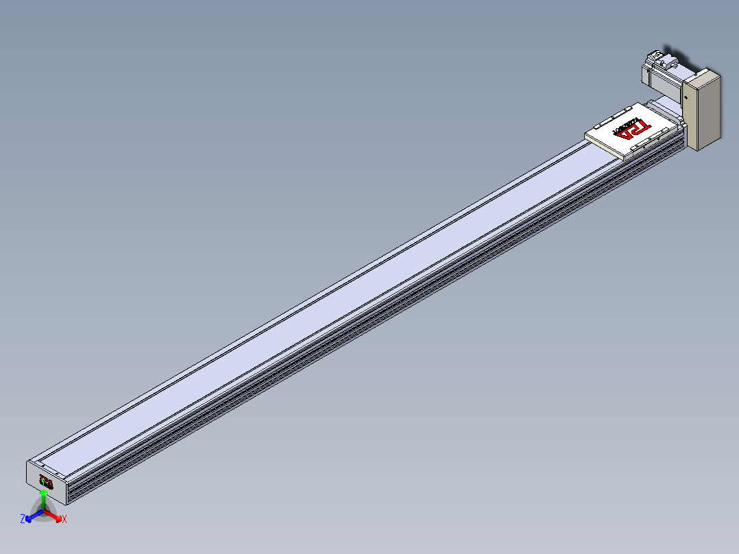 同步带全封闭直线模组TPA-HCB-110D-90-L1500-LU-Y-P40-N3正等轴测图