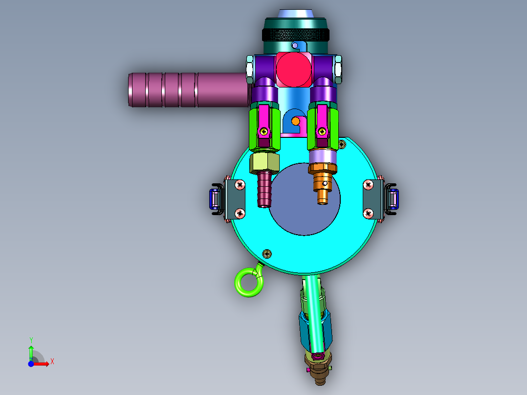 五金喷涂同心喷枪前视图