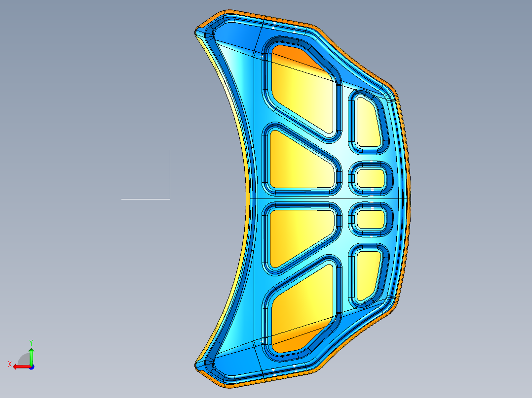 汽车引擎盖内板--catia后视图